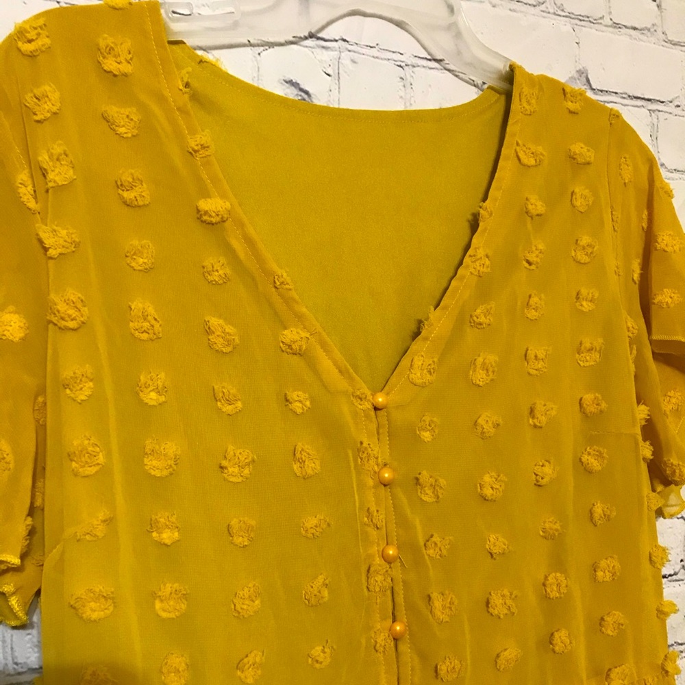 Mellow Yellow Polka Dot Dress - Picture 3 of 9